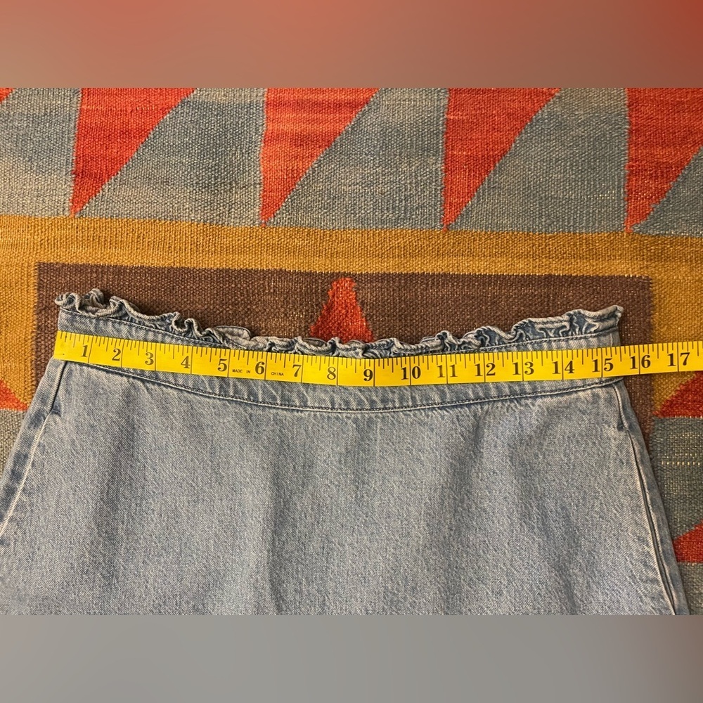 Madewell Denim Ruffle Pull On Skirt Size Medium - Picture 5 of 7